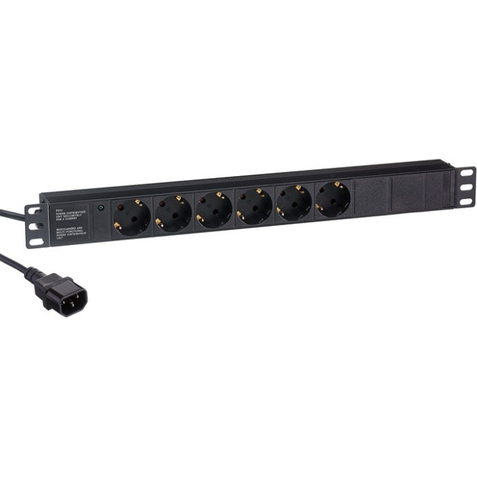 Блок розеток EXEGATE SERVERPRO PDU-19H604 AL-6S-C14-2,5CU EX280829RUS