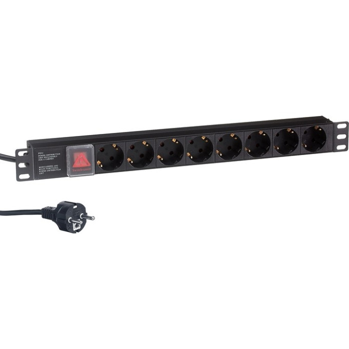 Блок розеток EXEGATE SERVERPRO PDU-19H804 AL-8S-EU2,5CU-SW EX280843RUS